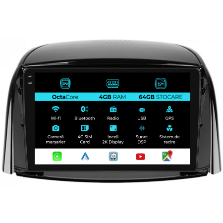 Koleos (2008 - 2016) - Navigatie Dedicata Renault Koleos (2008-2016), 2K 4Gb Ram, 64Gb Stocare, Carplay