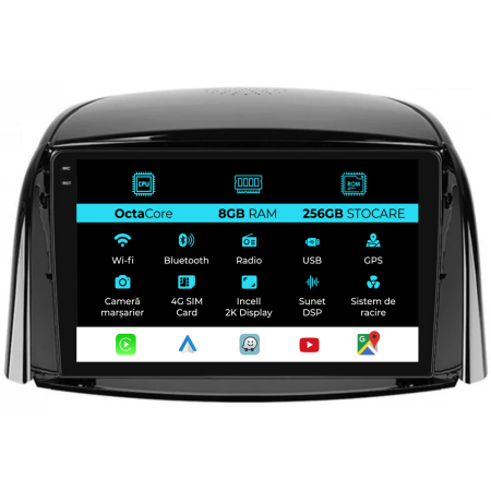 Koleos (2008 - 2016) - Navigatie Dedicata Renault Koleos (2008-2016), 2K, 8Gb Ram, 256Gb Stocare, Carplay