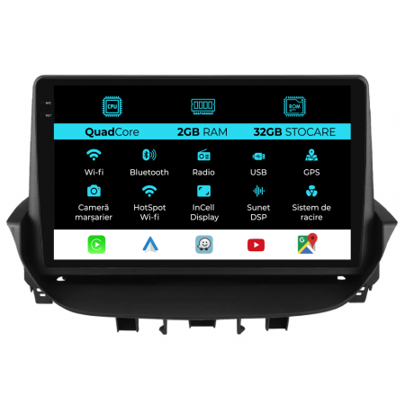 Laguna (2001 - 2007) - Navigatie Dedicata Renault Laguna (2001-2007), 9Inch, 2Gb Ram, 32Gb Stocare, Carplay