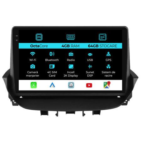 Laguna (2001 - 2007) - Navigatie Dedicata Renault Laguna (2001-2007), 2K, 4Gb Ram, 64Gb Stocare, Carplay