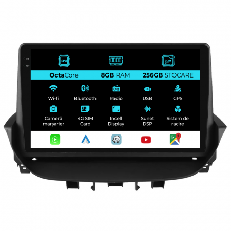 Laguna (2001 - 2007) - Navigatie Dedicata Renault Laguna (2001-2007), 9Inch, 8Gb Ram, 256Gb Stocare, Carplay