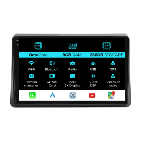 Master (2021 - 2025) - Navigatie Dedicata Renault Master (2019-2024), 2K, 8Gb Ram, 256Gb Stocare, Carplay