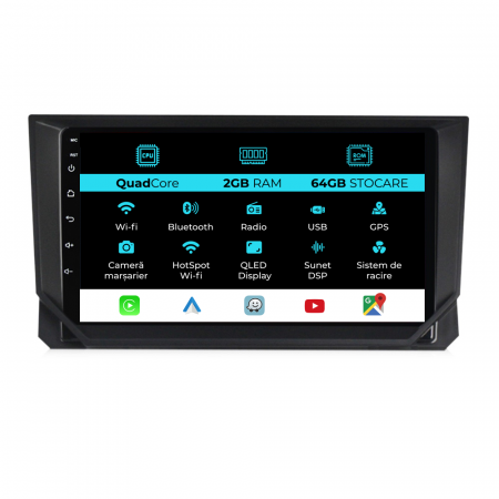 Ibiza (2017 - 2025) - Navigatie Dedicata Seat Ibiza (2017 - 2025), 9Inch, 2Gb Ram, 64Gb Stocare, Carplay
