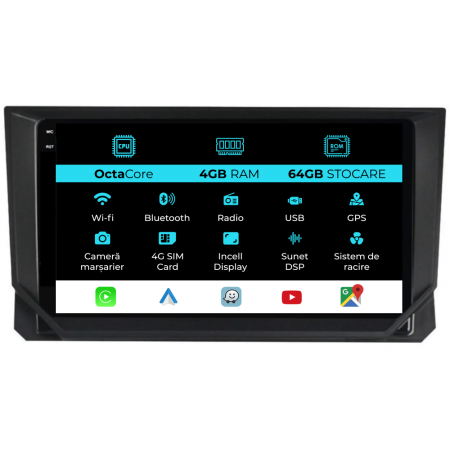 Ibiza (2017 - 2025) - Navigatie Dedicata Seat Ibiza (2017 - 2025), 9Inch, 4Gb Ram, 64Gb Stocare, Carplay