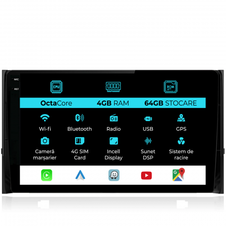 Kodiaq (2016 - 2024) - Navigatie Dedicata Skoda Kodiaq (2016-2024), Incell 10Inch, 4Gb Ram, 64Gb Stocare, Carplay