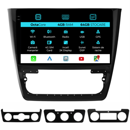 Yeti (2009 - 2012) - Navigatie Dedicata Skoda Yeti (2009-2017), 2K, 4Gb Ram, 64Gb Stocare, Carplay