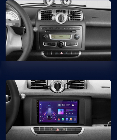 Navigatie Dedicata Smart For Two (2005-2010) For Four (2005-2010), 9 Inch, 4Gb Ram, 64Gb stocare, Carplay [5]