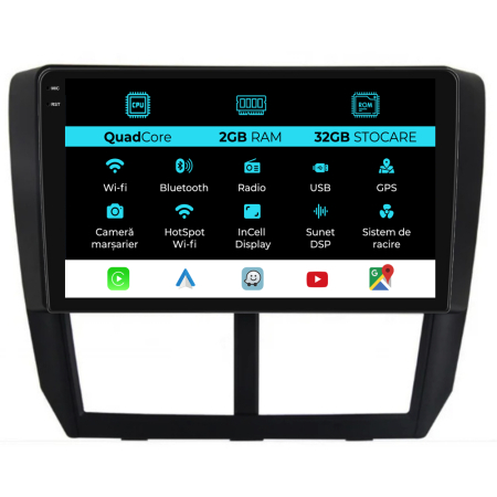 Forester SH (2008-2013) - Navigatie Dedicata Subaru Forester (2008-2013), 9Inch, 2Gb Ram, 32Gb Stocare, Carplay