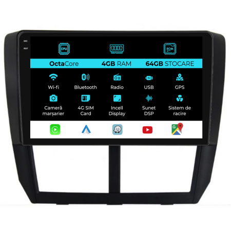 Forester SH (2008-2013) - Navigatie Dedicata Subaru Forester (2008-2013), 9Inch, 4Gb Ram, 64Gb Stocare, Carplay