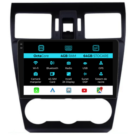 Forester SJ (2012-2015) - Navigatie Dedicata Subaru Forester (2012-2018), 2K, 4Gb Ram, 64Gb Stocare, Carplay