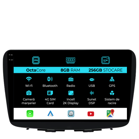 Balneo (2015 - 2025) - Navigatie Dedicata Suzuki Balneo (2015-2025), 2K, 8Gb Ram, 256Gb Stocare, Carplay