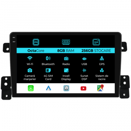 Grand Vitara (2005 - 2015) - Navigatie Dedicata Suzuki Grand Vitara 3 (2005-2015), 9Inch, 8Gb Ram, 256Gb Stocare, Carplay