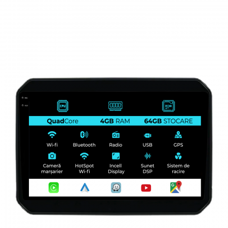 Ignis (2016 - 2025) - Navigatie Dedicata Suzuki Ignis (2016-2025),QuadCore, 9Inch, 4Gb Ram, 64Gb Stocare, Carplay