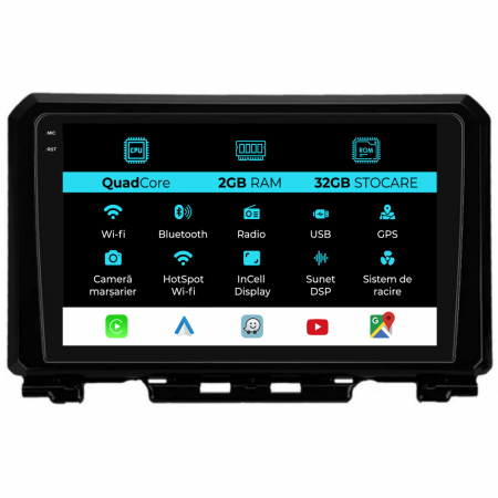 Jimny (2019 - 2023) - Navigatie Dedicata Suzuki Jimny (2018-2023), 9Inch, 2Gb Ram, 32Gb Stocare, Carplay