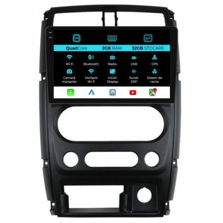 Jimny 3 (2005 - 2019)      - Navigatie Dedicata Suzuki Jimny 3 (2005-2019), 9Inch, 2Gb Ram, 32Gb Stocare, Carplay