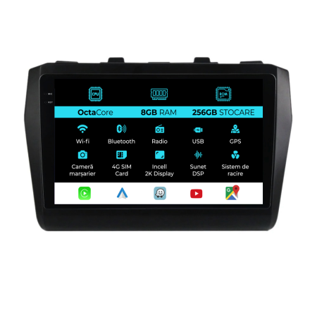 Swift (2016-2022) - Navigatie Dedicata Suzuki Swift (2016-2022), 2K, 8Gb Ram, 256Gb Stocare, Carplay