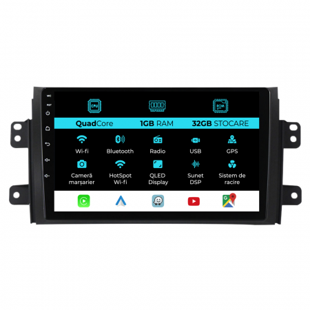 SX4 (2006 - 2014) - Navigatie Dedicata Suzuki SX4 (2006-2012), 9Inch 1Gb Ram, 32Gb Stocare, Carplay