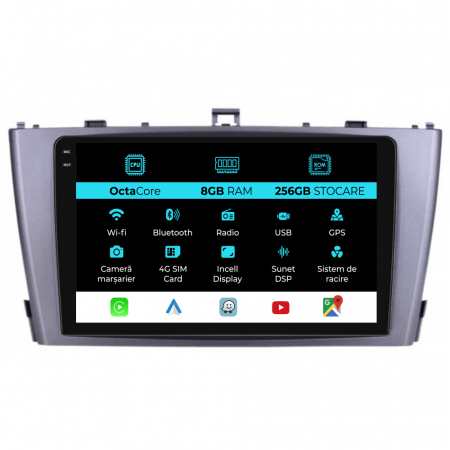Avensis (2008 - 2015) - Navigatie Dedicata Toyota Avensis (2008-2015), 9Inch, 8Gb Ram, 256Gb Stocare, Carplay