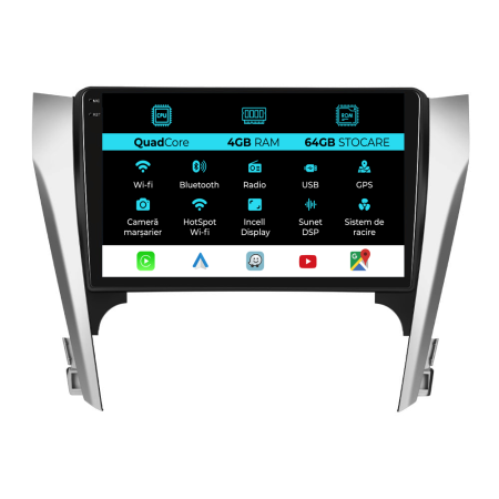 Camry (2012-2014) - Navigatie Dedicata Toyota Camry (2012-2014),QuadCore, 10Inch, 4Gb Ram, 64Gb Stocare, Carplay