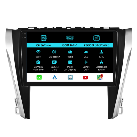 Camry (2015-2017) - Navigatie Dedicata Toyota Camry (2015-2017), 2K, 8Gb Ram, 256Gb Stocare, Carplay