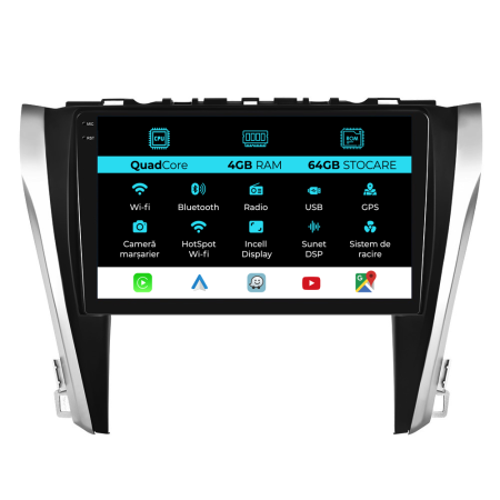Camry (2015-2017) - Navigatie Dedicata Toyota Camry (2015-2017),QuadCore, 10Inch, 4Gb Ram, 64Gb Stocare, Carplay