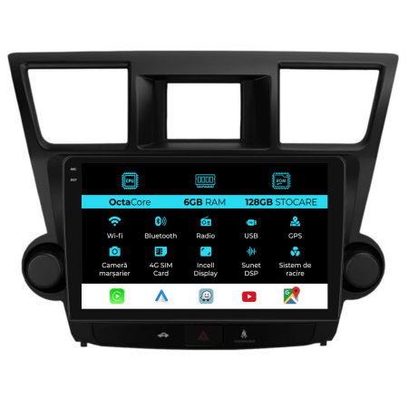 Highlander (2008 - 2014) - Navigatie Dedicata Toyota Highlander (2008-2014), 10Inch, 6Gb Ram, 128Gb Stocare, Carplay