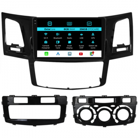Hilux VII (2004 - 2015) - Navigatie Dedicata Toyota Hilux VII (2004-2015), 9Inch, 8Gb Ram, 256Gb Stocare, Carplay