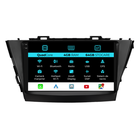 Prius Plus (2012-2020) - Navigatie Dedicata Toyota Prius Plus (2012-2020),QuadCore, 9Inch, 4Gb Ram, 64Gb Stocare, Carplay
