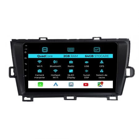 Prius W3 (2009 - 2015) - Navigatie Dedicata Toyota Prius W3 (2009 - 2015), 9Inch, 2Gb Ram, 64Gb Stocare, Carplay