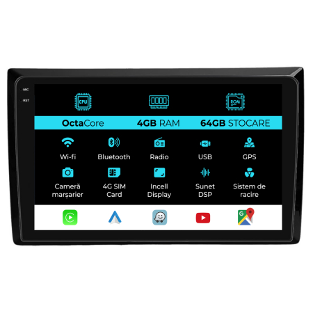 Navigatii Android - Navigatie Dedicata Volkswagen Beetle (2012-2018), 9Inch, 4Gb Ram, 64Gb stocare, Carplay