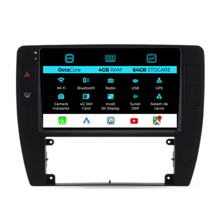 Passat B5 (2000 - 2005) - Navigatie Dedicata Volkswagen Passat B5 (2000-2005), 2K, 4Gb Ram, 64Gb Stocare, Carplay