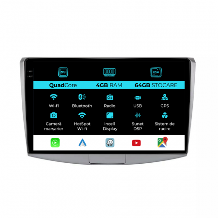 Passat B7 (2011 - 2015) - Navigatie Dedicata Volkswagen Passat B6/B7/CC (2005-2015),QuadCore, 10Inch, 4Gb Ram, 64Gb Stocare, Carplay