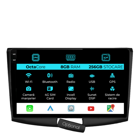 Passat B6 (2006 - 2011) - Navigatie Dedicata Volkswagen Passat B6/B7/CC (2005-2015), 10Inch, 8Gb Ram, 256Gb Stocare, Carplay