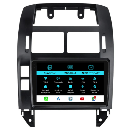 Navigatii Android - Navigatie Dedicata Volkswagen Polo (2004-2011), 9Inch, 2Gb Ram, 32Gb Stocare, Carplay