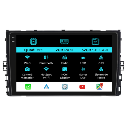 T-Cross 2018+ - Navigatie Dedicata Volkswagen T-Cross 2018+, 9Inch, 2Gb Ram, 32Gb Stocare, Carplay