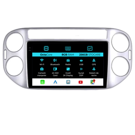 Tiguan (2007 - 2015) - Navigatie Dedicata Volkswagen Tiguan (2006-2016), 2K, 8Gb Ram, 256Gb Stocare, Carplay