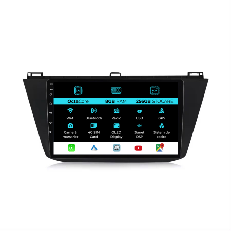 Tiguan (2016 - 2023) - Navigatie Dedicata Volkswagen Tiguan (2016 - 2023) 10 Inch, 8Gb Ram, 256Gb stocare, Carplay