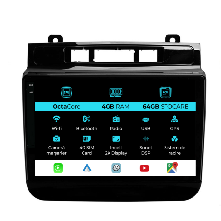 Touareg (2010 - 2018) - Navigatie Dedicata Volkswagen Touareg (2010-2018), 2K, 4Gb Ram, 64Gb Stocare, Carplay