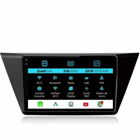 Touran (2015 - 2020) - Navigatie Dedicata Volkswagen Touran (2015 - 2020), 10Inch, 2Gb Ram, 32Gb Stocare, Carplay