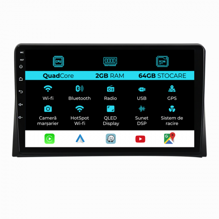 Transporter (2003 - 2015) - Navigatie Dedicata Volkswagen Transporter/Multivan (2013-2015), 9Inch, 2Gb Ram, 64Gb Stocare, Carplay
