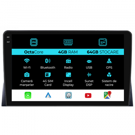 Transporter (2003 - 2015) - Navigatie Dedicata Volkswagen Transporter, Multivan (2003-2015), 9Inch, 4Gb Ram, 64Gb Stocare, Carplay