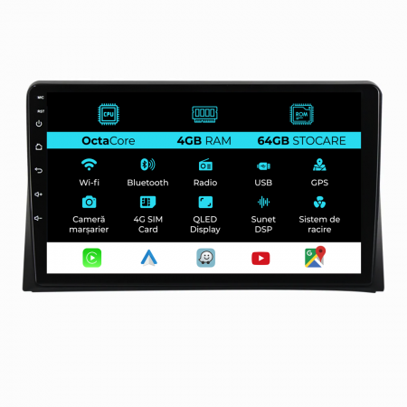 Transporter (2003 - 2015) - Navigatie Dedicata Volkswagen Transporter/Multivan (2013-2015), Android, 9Inch, 4Gb Ram, 64Gb Stocare, Carplay