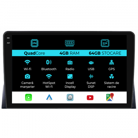 Transporter (2003 - 2015) - Navigatie Dedicata Volkswagen Transporter, Multivan (2003-2015),QuadCore. 9Inch, 4Gb Ram, 64Gb Stocare, Carplay