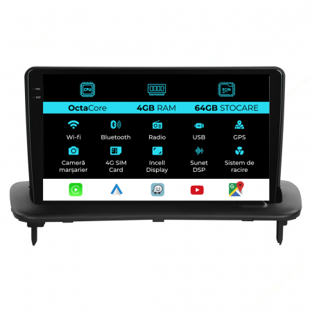 S40 (2004 - 2012) - Navigatie Dedicata Volvo S40 (2004-2012), 9Inch, 4Gb Ram, 64Gb Stocare, Carplay