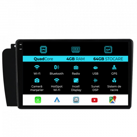 S60 (2004 - 2010) - Navigatie Dedicata Volvo S60 (2004-2010),QuadCore, 9Inch, 4Gb Ram, 64Gb Stocare, Carplay