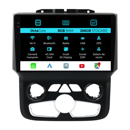 Ram (2013 - 2019) - Navigatie Dodge Ram (2013 - 2019), 2K, 8Gb Ram, 256Gb Stocare, Android Auto, Carplay