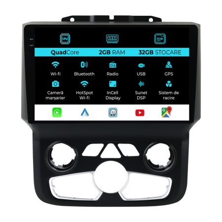 Ram (2013 - 2019) - Navigatie Dodge Ram (2013 - 2019), 9 Inch, 2Gb Ram, 32Gb Stocare, Android Auto, Carplay