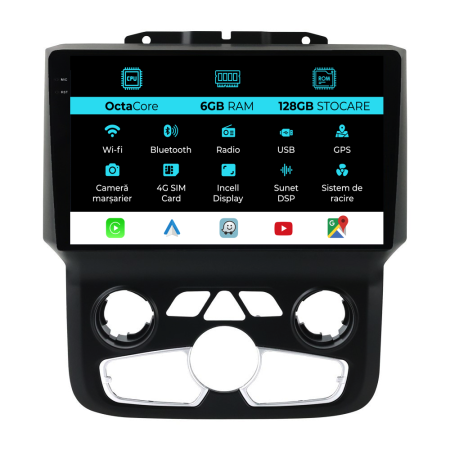 Ram (2013 - 2019) - Navigatie Dodge Ram (2013 - 2019), 9 Inch, 6Gb Ram, 128Gb Stocare, Android Auto, Carplay
