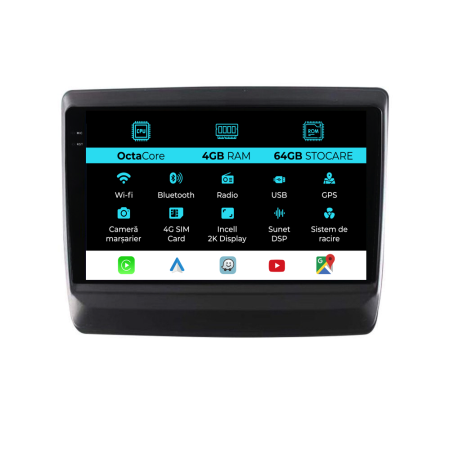 D-Max 2020+ - Navigatie Isuzu D-max 2020+, 2K, 4Gb Ram, 64Gb Stocare, Android Auto, Carplay