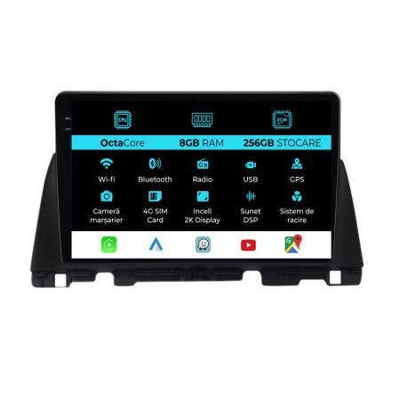 Optima K5 (2015 - 2020) - Navigatie Kia Optima K5 (2015 - 2020), 2K, 8Gb Ram, 256Gb Stocare, Android Auto, Carplay